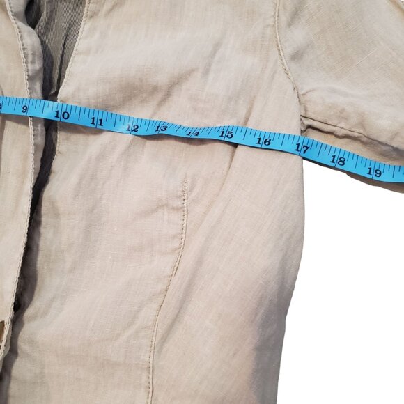 Anthropology Marrakech Beige Linen Chic Jacket Blazer 3/4 Sleeves Size Small - Picture 6 of 9